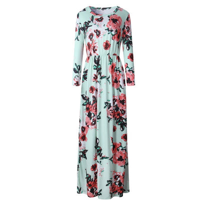 Women Summer Floral Print Maxi  2025 Loose White Boho Beach Dress Women Vintage