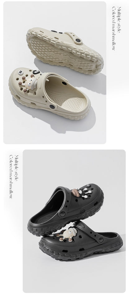 Slippers with holes, men's shoes, 2025 new model, medical nurse EVA anti slip and anti odor outer wear, women's beach sandals