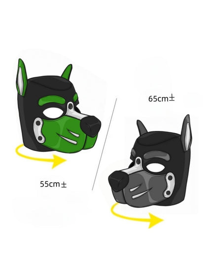 Unisex Sexy Costumes Halloween Party Pupply Play Mask Couples Games Full Face Fetish Masks Hood Latex Open Mouth DogHeadgear New