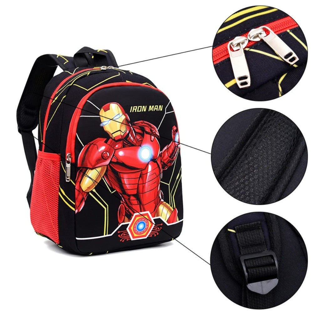 Disney MARVEL Spider-Man Iron Man Primary School Backpack Double Layer Cartoon Student Travel Rucksack Schoolbag Kids Boys Gifts
