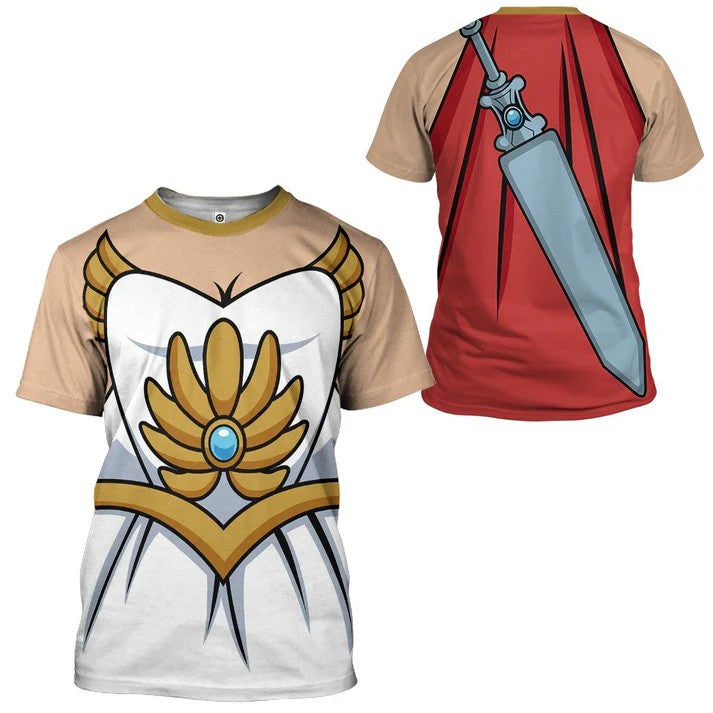 Anime Characters She-Ra And He-Man Cosplay T-shirt Male 3D Print Kids Cartoon Tee Men/Women Short Sleeve Tshirt Harajuku Y2k Top