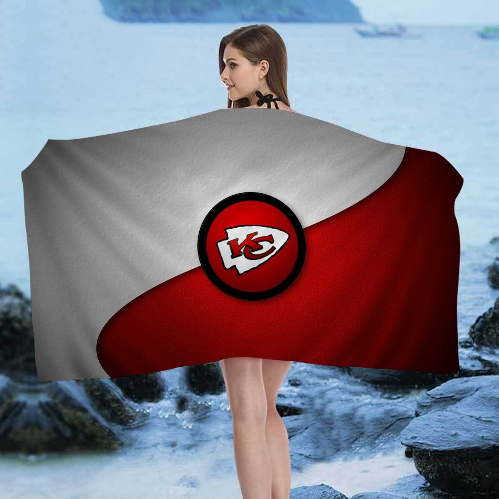 K-Kansas City C-Chiefs Big Microfiber Beach Towels Quick Dry Towel Sand Beach Towels Pool Towel for Travel Swim Pool Yoga