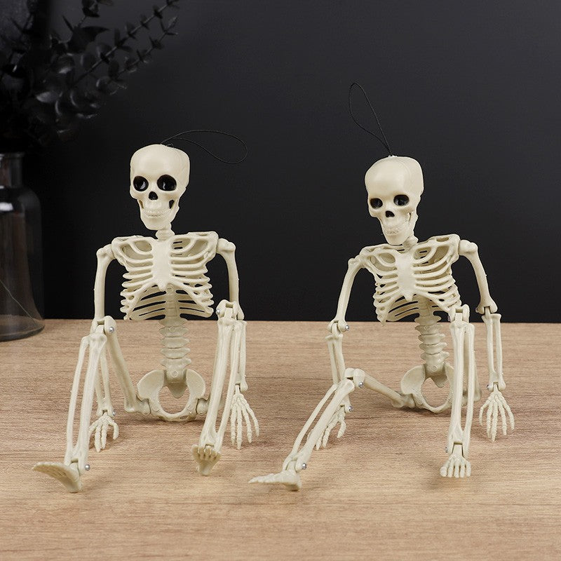40cm Halloween Skull Skeleton,Posable Skeleton,Human Shape Bones,Halloween Party Home Decorations,Haunted House Horror Props