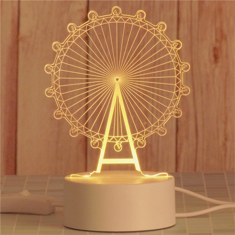 USB Operated 3D Acrylic LED Night Light Festival Birthday Kids Gifts Bedroom Bedside Decor Night Lamp Home Novelty Lighting