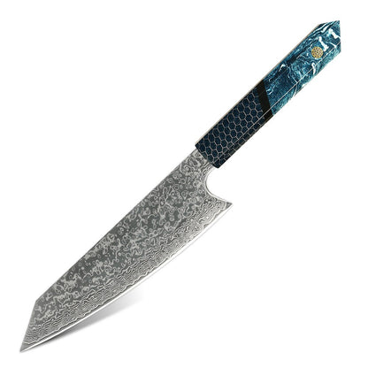 Professional Japanese Kitchen kiritsuke Knife 67-layer Damascus Steel Custom 8 inch Chef Knife with multicolour Resin Handle