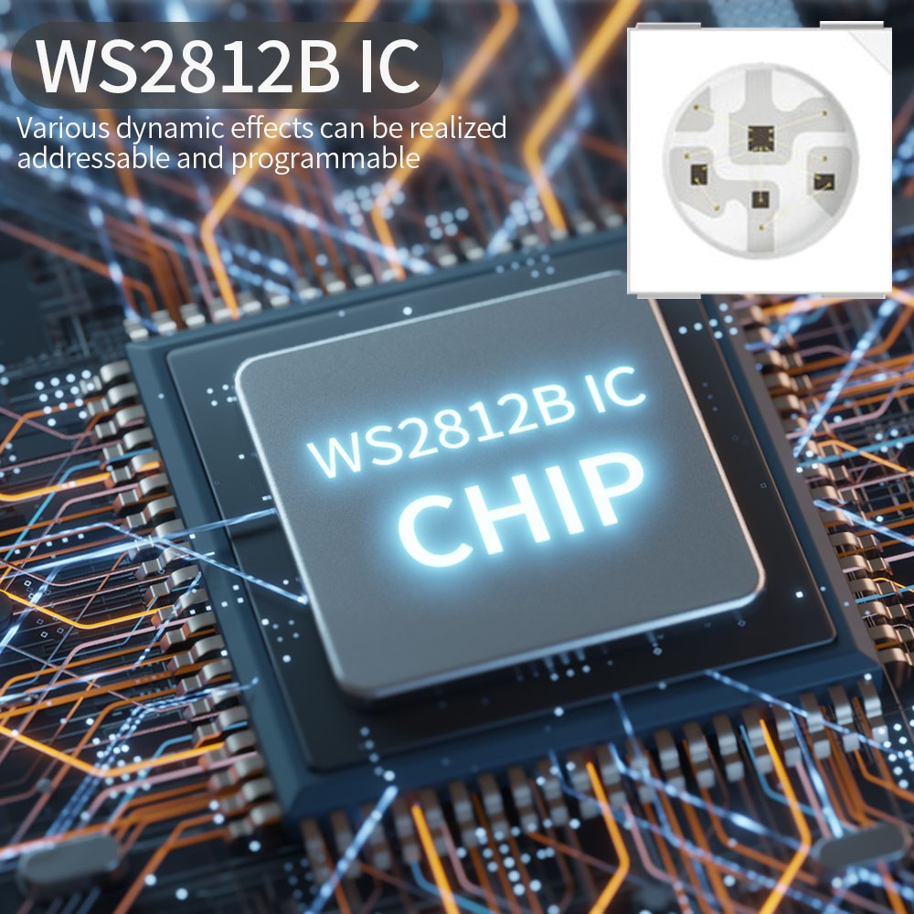 WS2812B Individually Addressable COB LED Strip 60 100 160Led/M High Density Flexible 5mm/10mm WS2812 RGBIC COB Light DC5V