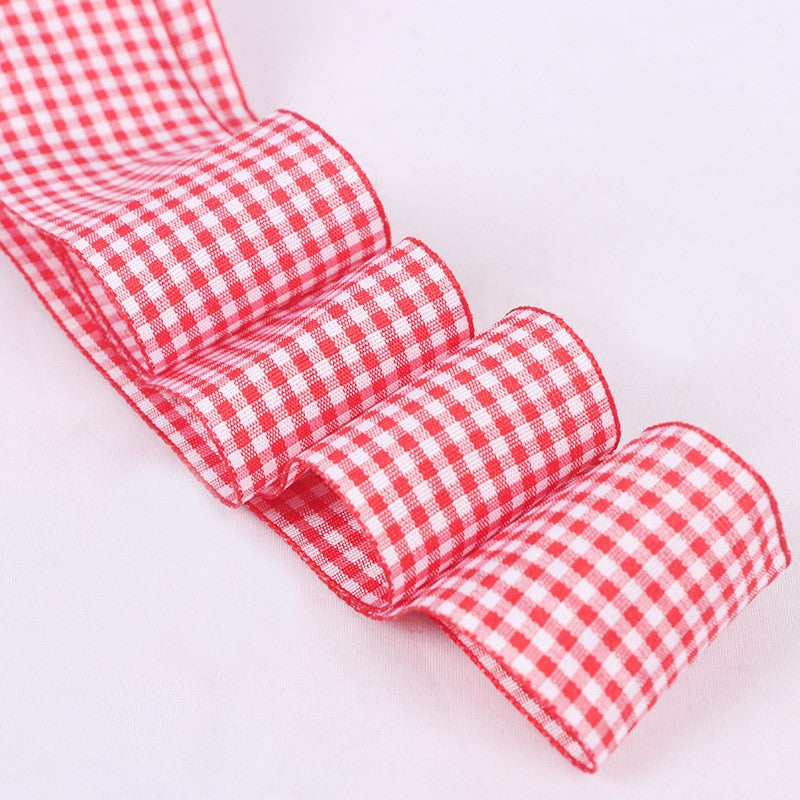 6/10/15/20/25/30mm Red Plaid Ribbon Grid Printed Ribbon For Home Wedding Christmas Decorations DIY Gift Wrapping Ribbon For Bows