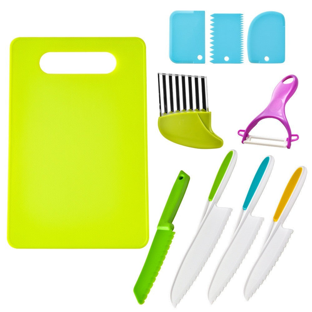 Novo Conjunto de Cortadores de Cozinha Infantil Faca Infantil Cortador de Criança Faca de Plástico para Bolo Frutas Crianças Ferramentas Descascadoras DIY Acessórios de Cozinha