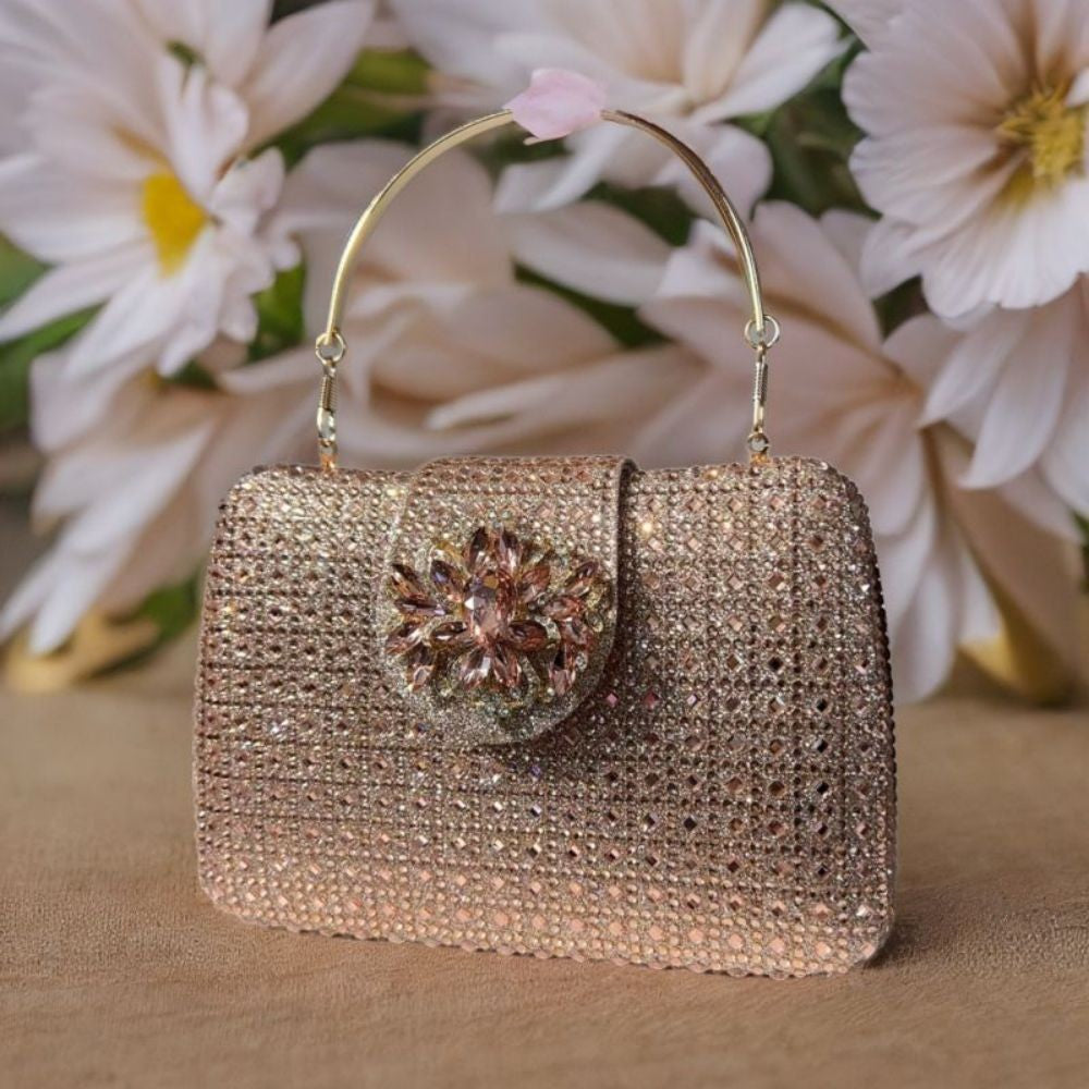 Sparkling Rhinestone Clutch Bag Lady Crystal Evening Purse Luxury Metal Handle Chain Handbag Wedding Party Dinner Diamond Bags