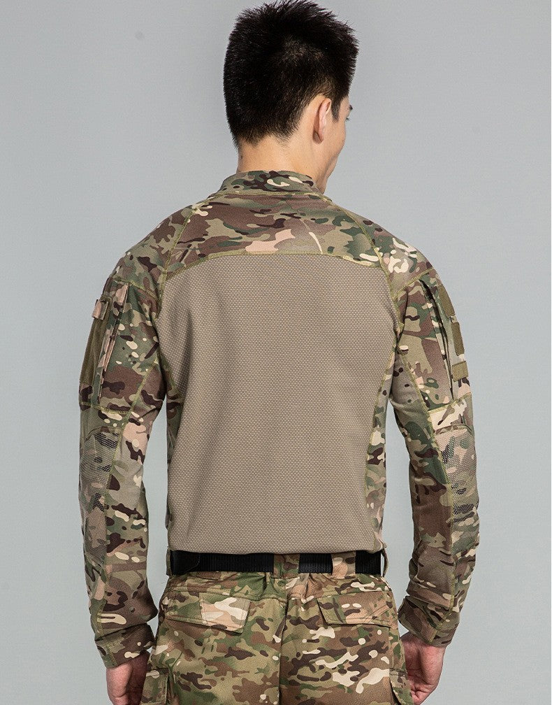 Men Outdoor New Tactical Camo Frog Shirts Wear Resistant Scratchproof Breathable T-shirt Climbing Combat Hunting Men Shirt