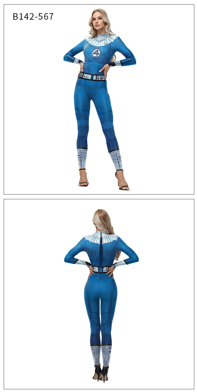 Adult Cosplay Fantastic Four Costume Halloween Party Jumpsuit for Men Women Superhero Zentai Bodysuit Rave Festival Catsuit