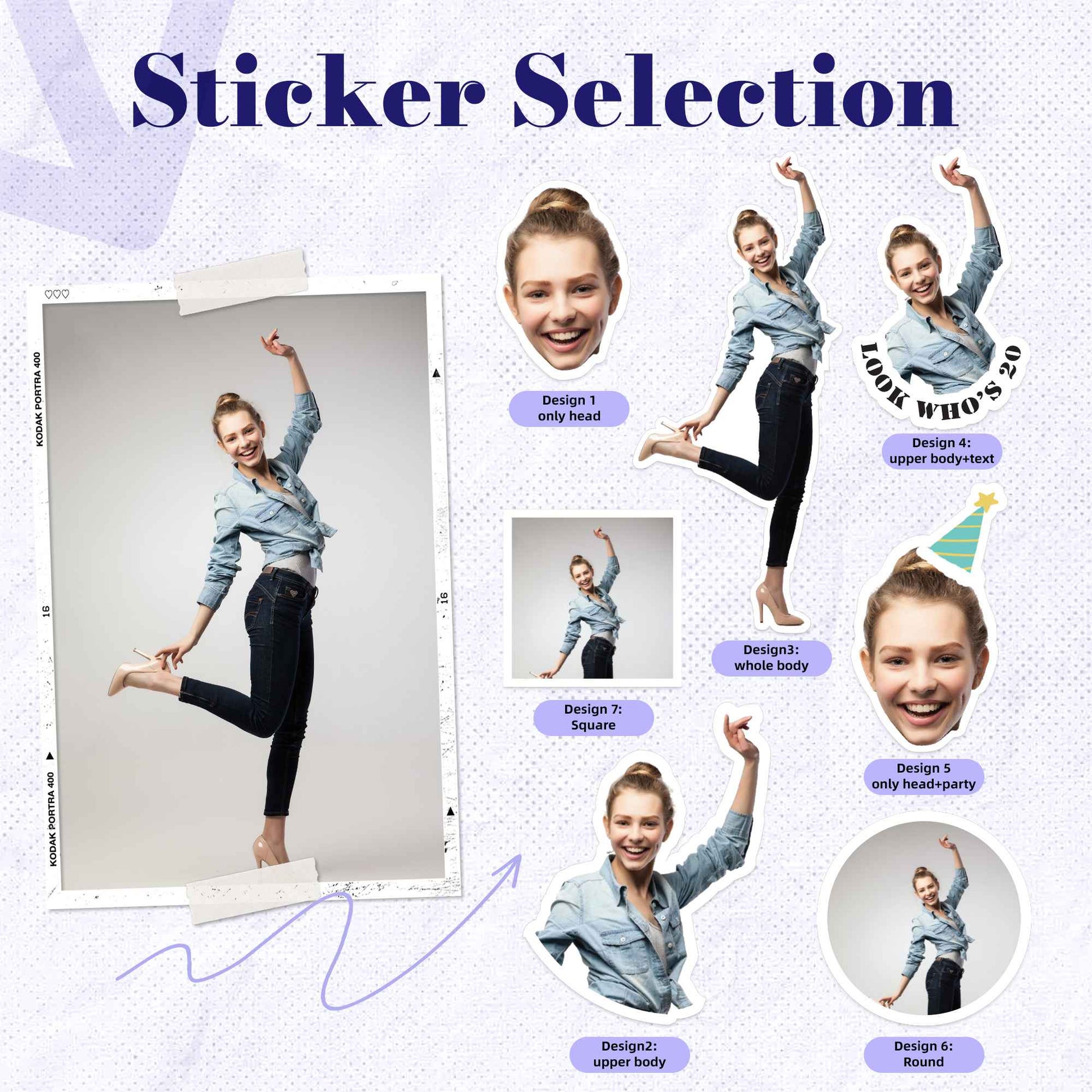 Custom Stickers PVC Waterproof Die Cut Vinyl Face Labels Round Personalized Sticker for Laptop Birthday Party Wedding Business
