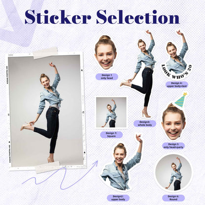 Custom Stickers PVC Waterproof Die Cut Vinyl Face Labels Round Personalized Sticker for Laptop Birthday Party Wedding Business