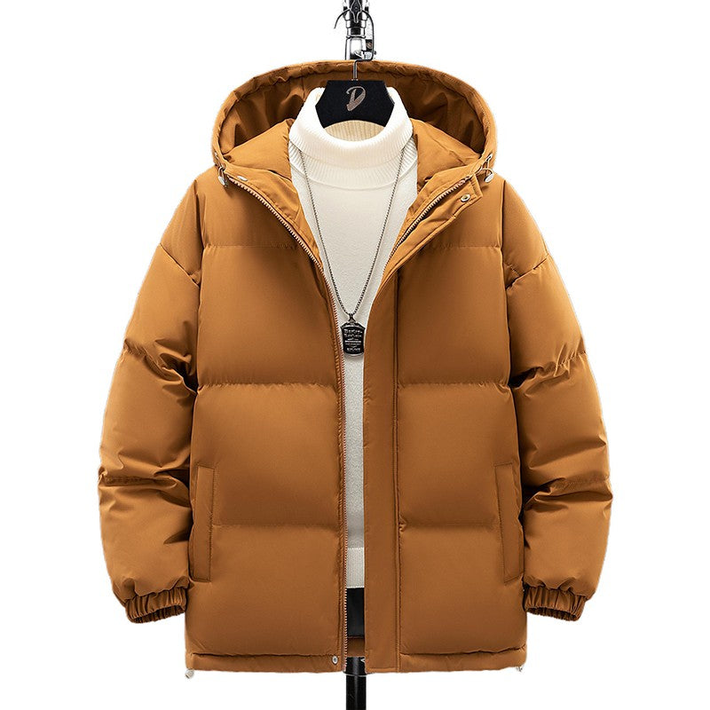 Jaqueta Curta de Pesca de Inverno da Moda, Gola Alta, Solta, Acolchoada com Algodão, Jaqueta Quente à Prova de Frio Tamanho Grande para Adolescentes