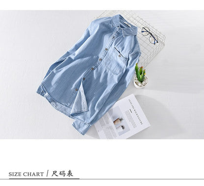 Denim shirt men's thin spring long sleeved inch clothes men's casual men's outerwear