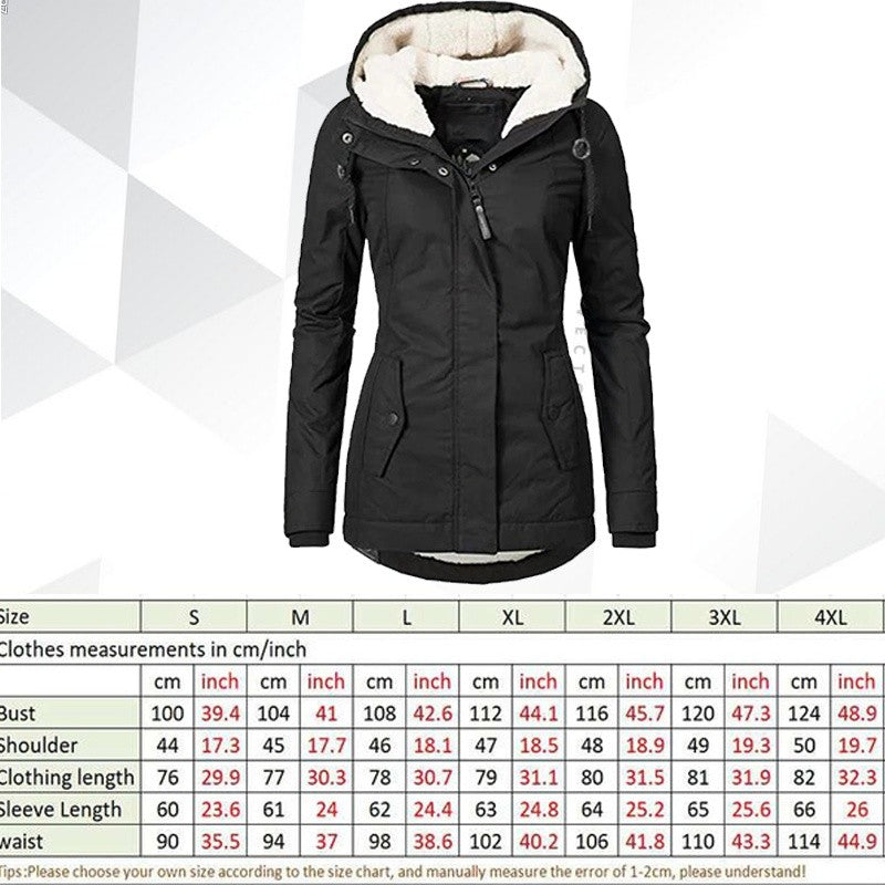 New Fashion Womens Custom Your Logo Fur Lined Parka Jacket Coat Ladies Hooded Outwear Winter Warm Overcoat