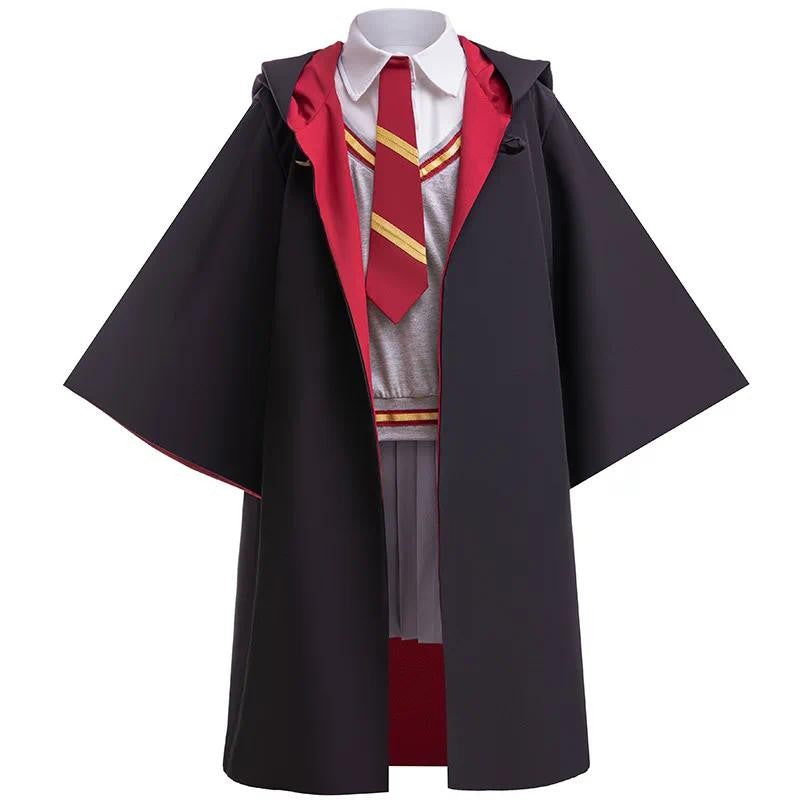 Halloween Movie Cosplay Costume Girls Striped Top + Cape Casual Suit Carnival Halloween Birthday Magic School Dress