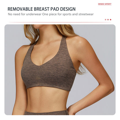 Hearuisavy Sports Set Women Gym H-Back Brushed-Feel Yoga Bra Running Breathable Quick Dry Tight Fitness Top High Waisted Pants