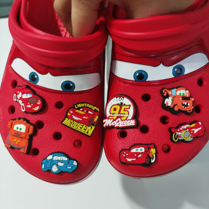 Desenho Animado Disney Pixar Relâmpago McQueen Chinelos Buraco Sólidos Impermeáveis Chinelos Ajustáveis Sandálias para Exterior Respiráveis Sapatos de EVA Presente