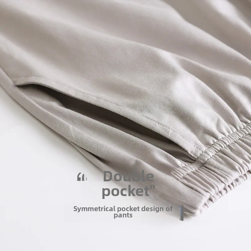 Men's Modal Sleepwear Loose Fit Casual Thin Home Pants Spring Autumn Summer Comfortable Lightweight Men's Drawstring Sweatpants