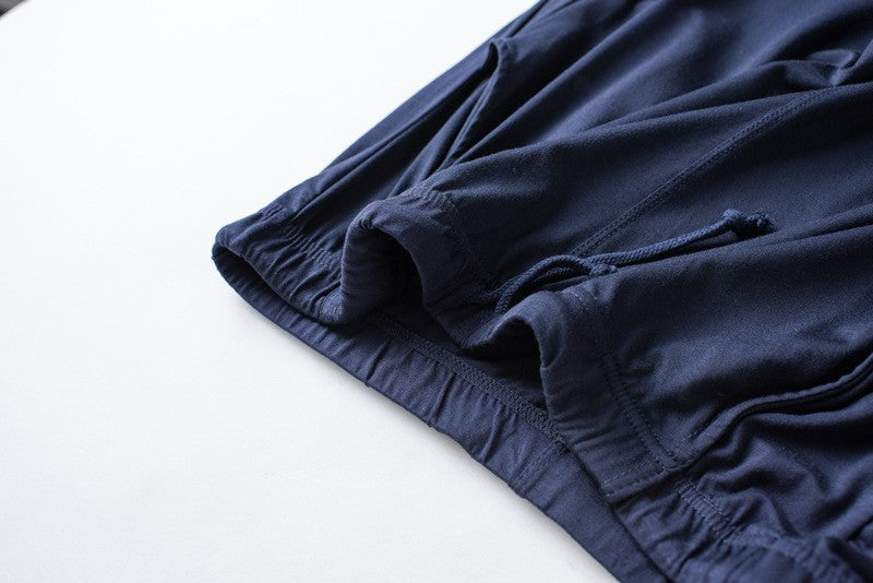 Men's spring and summer new modal pajamas two-piece short-sleeved trousers thin large size loose sports home wear suit sleepwear