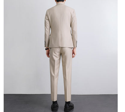 Autumn Men's Clothing Light Luxury Business Leisure Suit Jacket Set Streetwear Elegant Korean Popular Clothes Slim Pants Suit