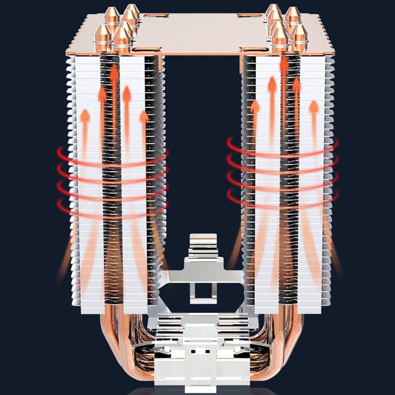 6 Heat Pipes ARGB CPU Air Cooler 4 Pin PWM Quiet CPU Cooling Fan for Intel LGA 1700 2011 1200 1156 X79 X99 AM3 AM4 PC Radiator