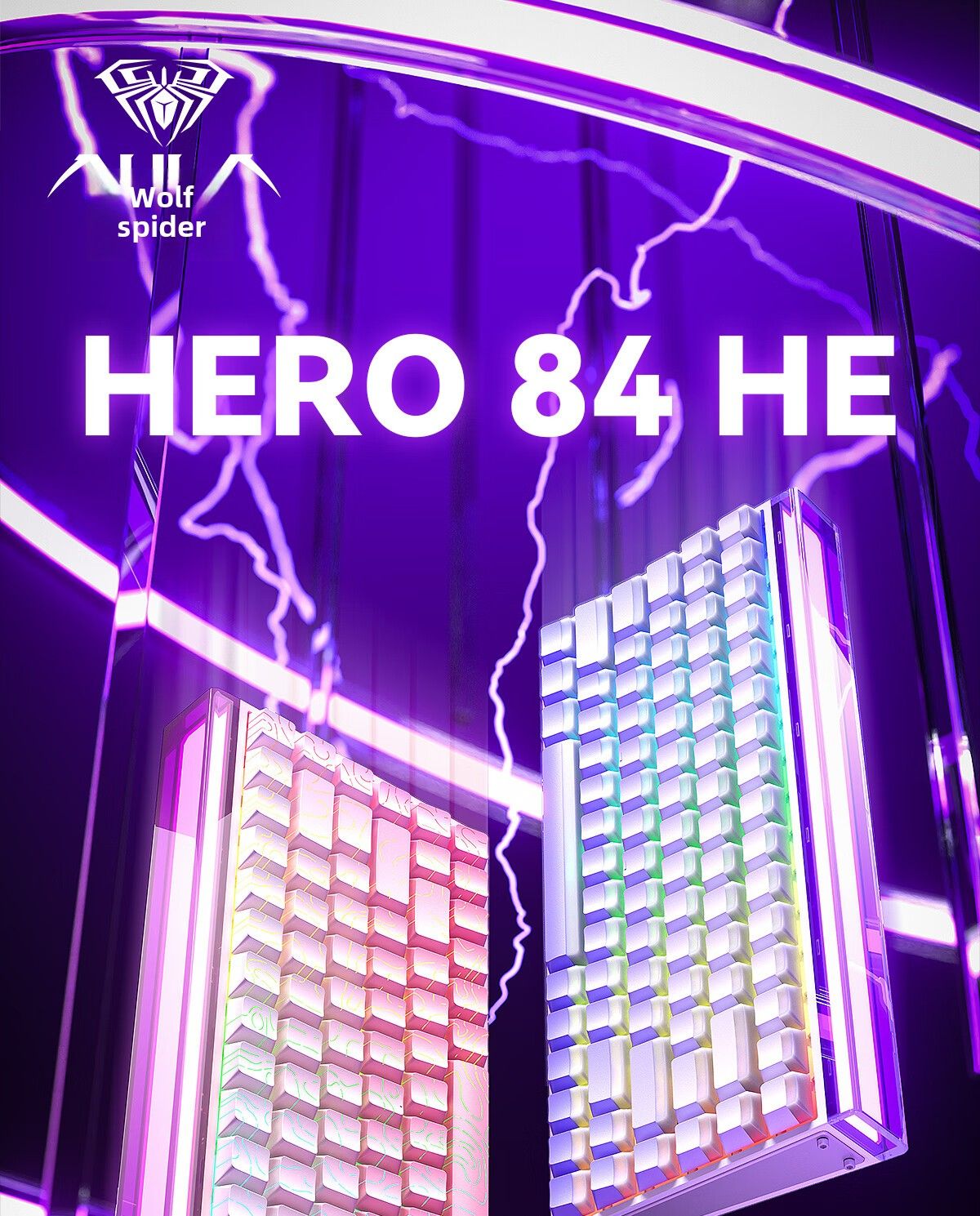 AULA HERO 84 HE Wired Mechanical Keyboard Music Rhythm RGB Backlit Magnetic Switch 8K Return Rate 128K Scan Rate Gaming Keyboard