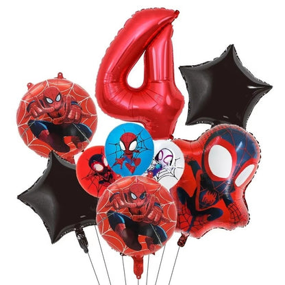 Mask Spider Hero Birthday Party Supplies Tableware Kit Plates Cups Tablecloth Backdrop Balloons Kids Party Decorations Favors