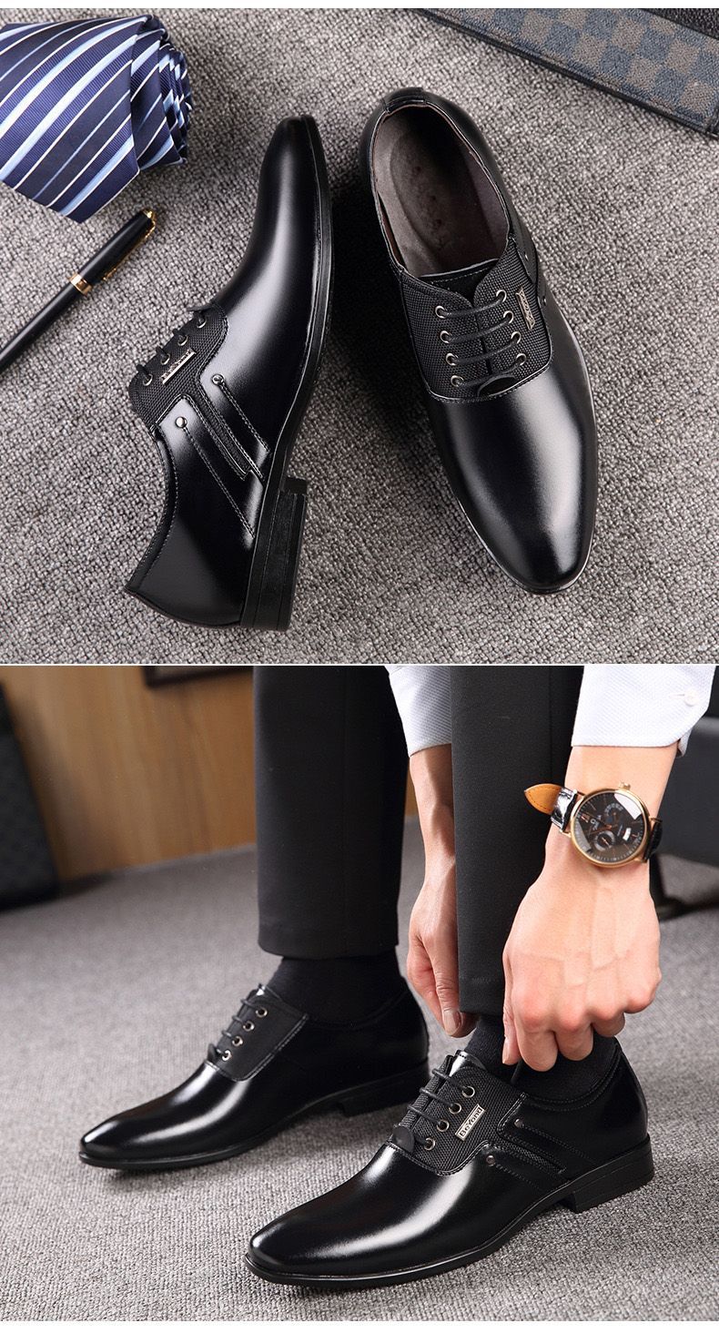 QFFAZ Big Size 38-47 Men Wedding Dress Shoes Black Brown Oxford Shoes Formal Office Business British Lace-up Men's Footwear