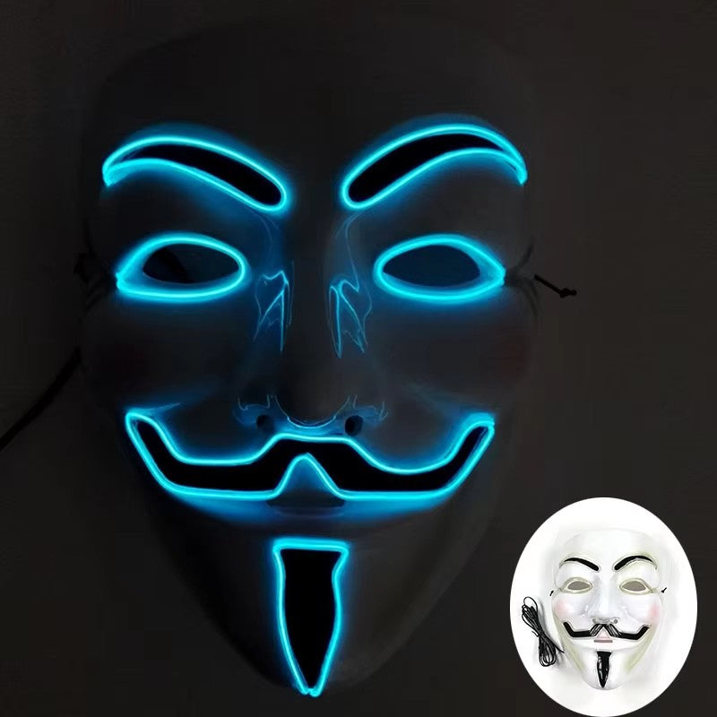 Halloween LED Vendetta Mask Night Club Carnival Party Festival Decoration Cosplay Vendetta Guy Fawkes Mascara Glowing V Mask
