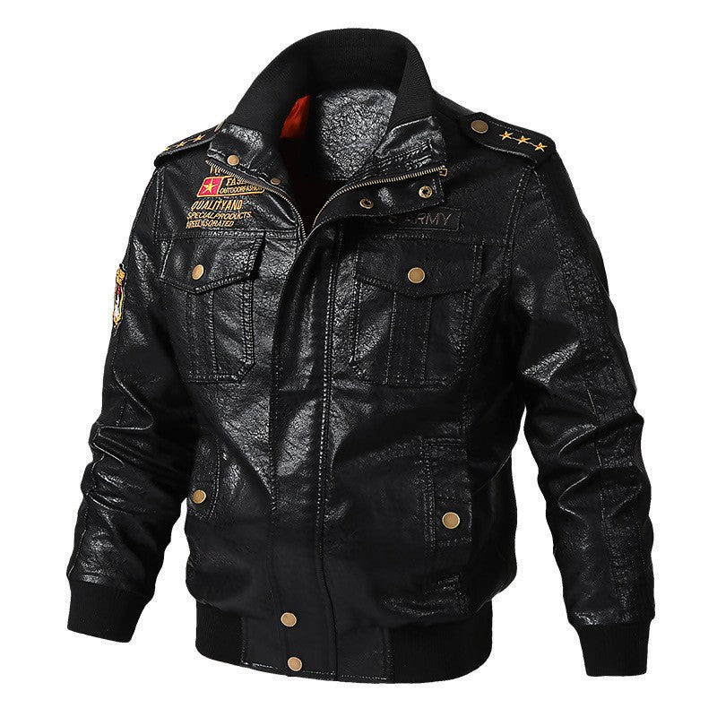American workwear jacket, pilot tactical leather jacket, men's spring and autumn motorcycle suit, men's leather jacket M-6XL