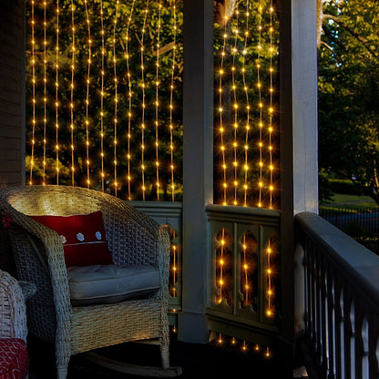 300Leds Solar Curtain Light Outdoor Fairy Garland String Lights 8 Modes Wedding Party Garden Decor Christmas Holiday Lighting