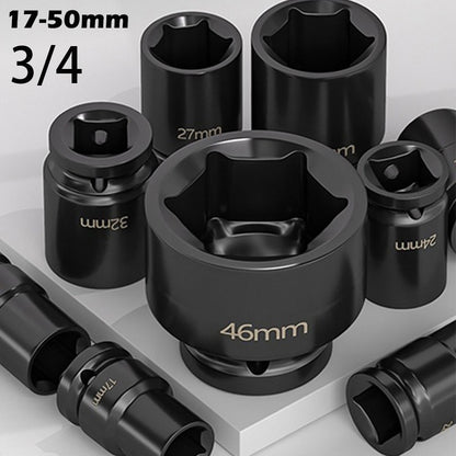 Conjunto de Soquetes Sextavados Reforçados de 3/4 de Polegada 17-50mm, Chave Pneumática, Conjunto de Bicos, Ferramentas de Mecânico, Ferramenta Manual
