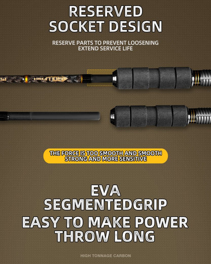 Vara de Pesca de Carretilha e Arremesso Lento ROLLFISH Ocean Boat Jigging Vara de Pesca de Carbono para Isca de Pesca em Água Salgada para Robalo 1.68/1.8/1.98M