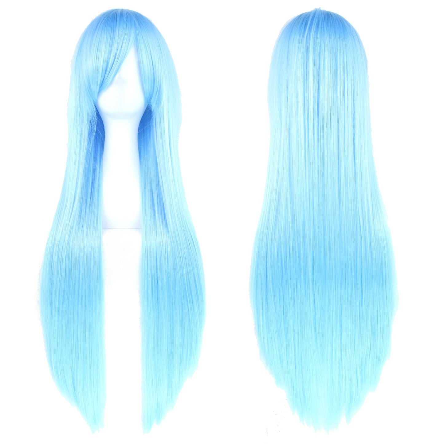 Soowee 80cm Cabelo Sintético Comprido Branco Roxo Perucas Cosplay Festa Preto Cabelo Liso Peruca Postiça para Mulheres