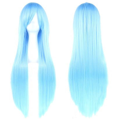 Soowee 80cm Cabelo Sintético Comprido Branco Roxo Perucas Cosplay Festa Preto Cabelo Liso Peruca Postiça para Mulheres