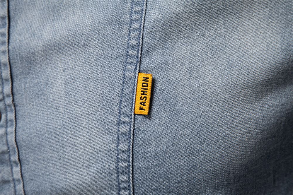 2025 Fashion Denim Shirt for Men Cotton Casual Long Sleeve Cowboy Shirts High Quality Patchwork Clothing Elastic Men's Shirt