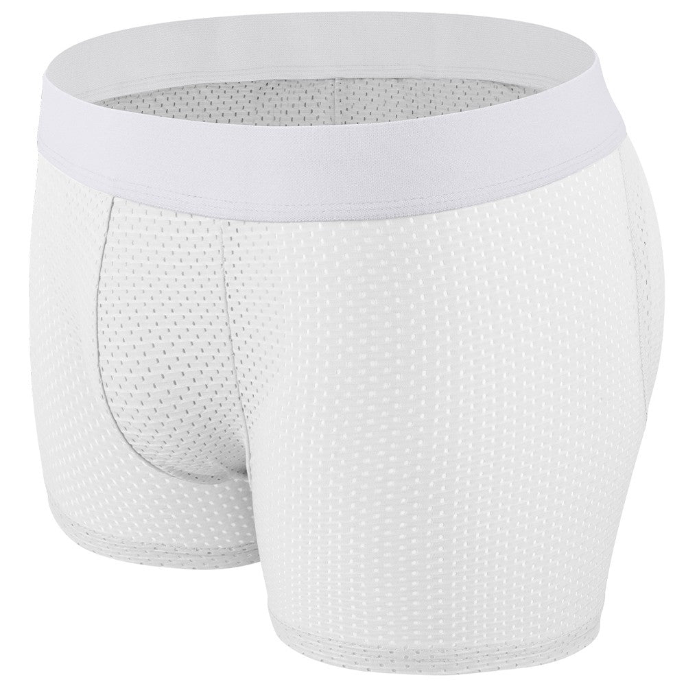 Men Hip Lift Body Shaper Sponge Fake Butt Padded Boxer Briefs Hollow out Breathable Slimming Underwear Body Shaping Enhancement