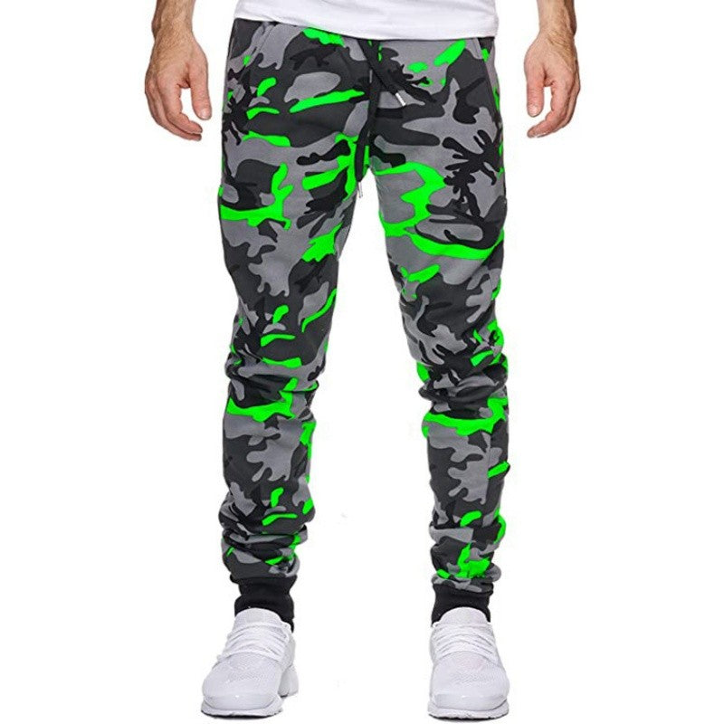 2025 Trousers Autumn And Winter New Men's Casual Camouflage Waist Drawstring Large Size Solid Color Sports Jogging Pants
