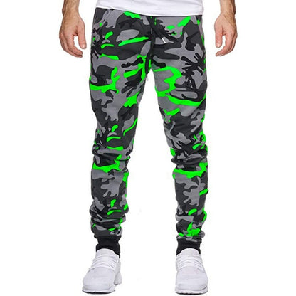 2025 Trousers Autumn And Winter New Men's Casual Camouflage Waist Drawstring Large Size Solid Color Sports Jogging Pants