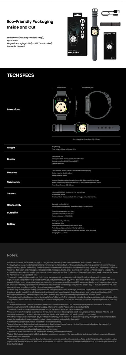 Novo Smartwatch Esportivo Zeblaze GTS 3 GPS 2,01" 2025 para Fazer/Receber Chamadas, Monitorar Frequência Cardíaca, SpO2 e Estresse