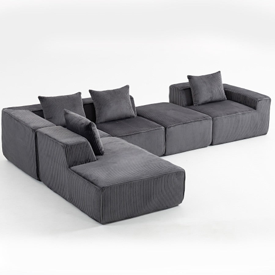 Sectional boneless Couch with L-Shape Chaise,Modern Modular sleeper Sofa with Deep Seat, Upholstered Couches for Room