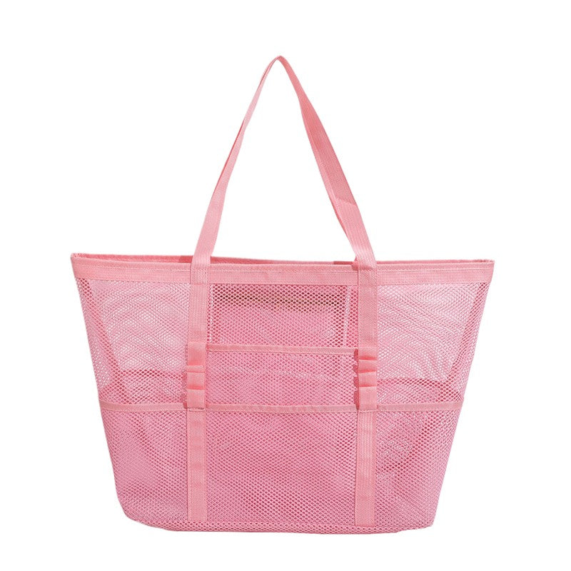 Multipocket Summer Large Beach Bag For Towels Mesh Durable Beach Bag For Toys Waterproof Underwear Pocket Beach Tote Bag