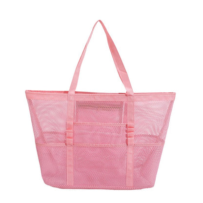Multipocket Summer Large Beach Bag For Towels Mesh Durable Beach Bag For Toys Waterproof Underwear Pocket Beach Tote Bag