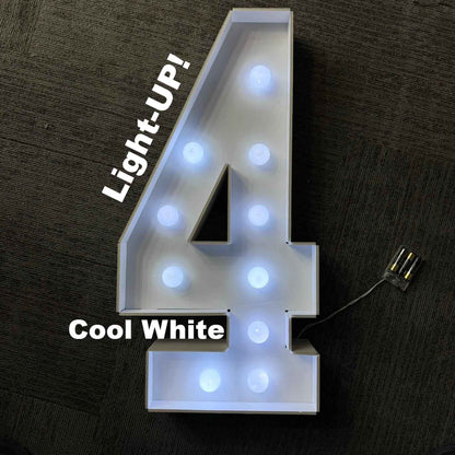 1/2 Pc 73cm/28.7inch Light Up Digital Marquee Frame White Lights KT Board Number 0-9 KT Board With Bracket Party Decorative