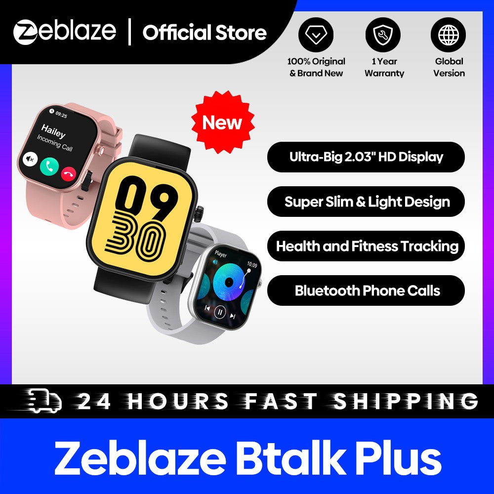 Novo Smartwatch Zeblaze Btalk Plus com Chamada de Voz, Tela Colorida HD de 2,03'', Monitoramento de Saúde e Fitness para Homens e Mulheres