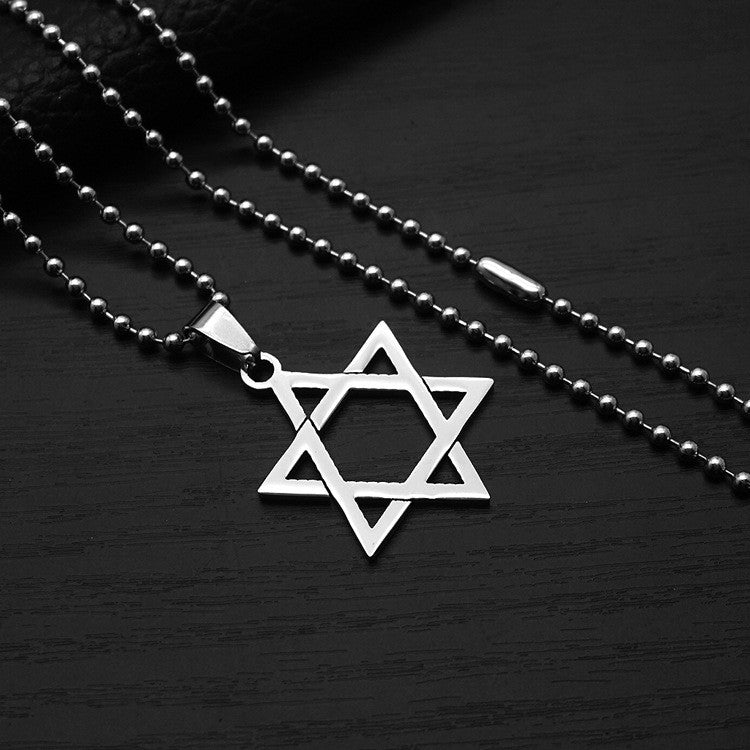 1pc Stainless Steel David Star Pendant Necklace Punk Rock Hip Hop Unisex Jewelry Geometric Hexagram Design rendy Gift