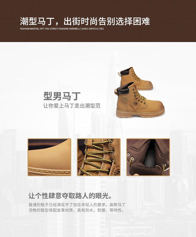 Botas Masculinas Grandes 48 Botas de Motocicleta Cano Curto Masculinas Impermeáveis para Caminhada Chelsea de Inverno Botas Retrô Confortáveis Botas Masculinas
