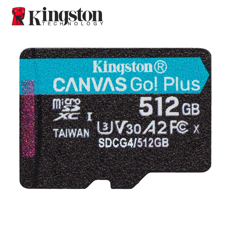 Cartão de Memória Kingston Até 200MB/S Micro SD TF 64GB 256GB 128GB 512GB 1TB Velocidade de Leitura Classe 10 U1 V30 A1 Flash para Eletrônicos